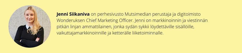 Jenni Siikaniva - vaikuttajamarkkinointi ja SEO