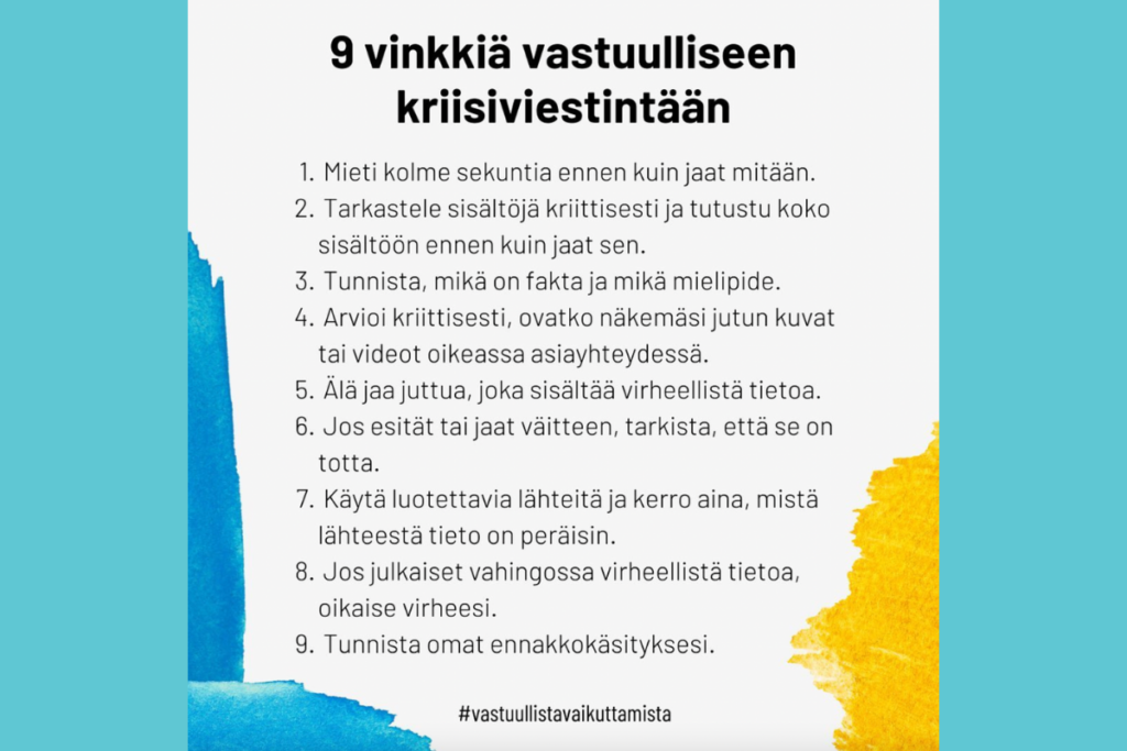 9 vinkkiä vastuulliseen kriisitiviestintään